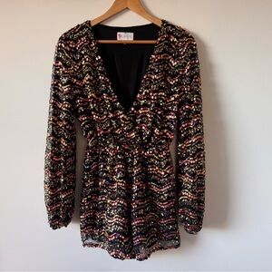 Latiste by Amy Sequin Romper Multicolor Party Size L